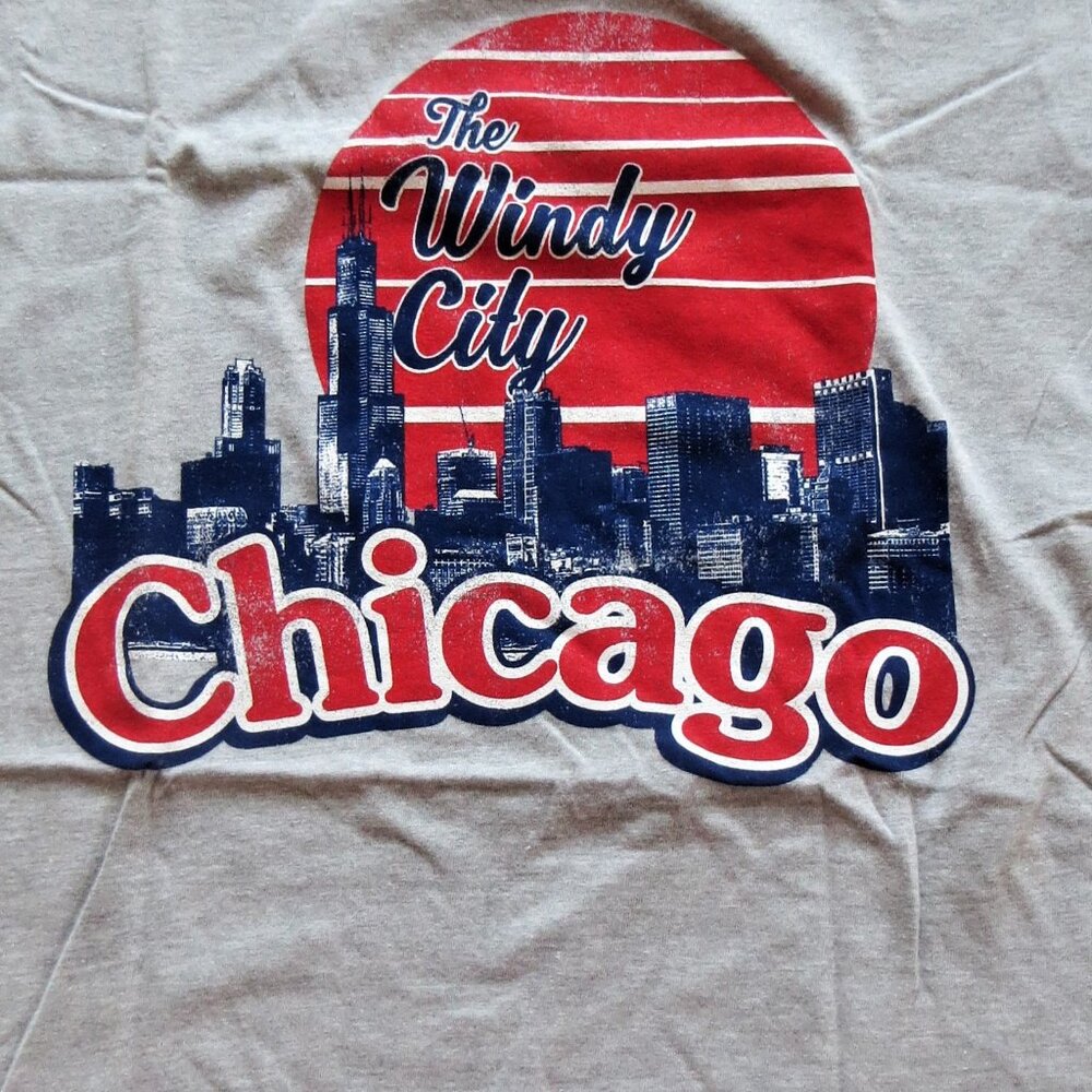 "Chicago the Windy City" T Shirt-Deadstock-  Multiple sizes. Chicago skyline